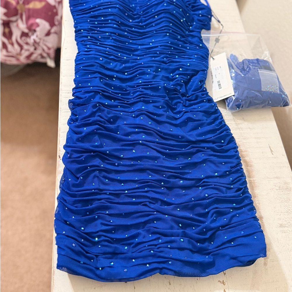 Elegant Blue Mini Dress